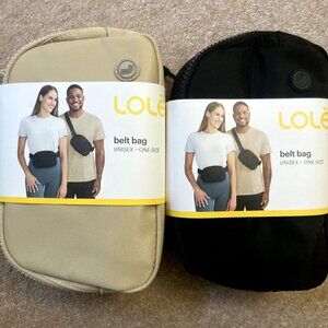 LOLE Unisex One Size Belt Bag, Adjustable Crossbody Waist Bag, Black & Tan